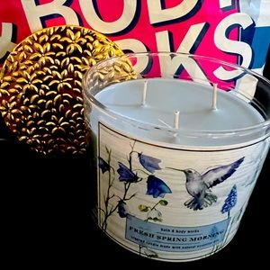 Brand new! Bath & Body Works Fresh Spring Morning 3- wick candle